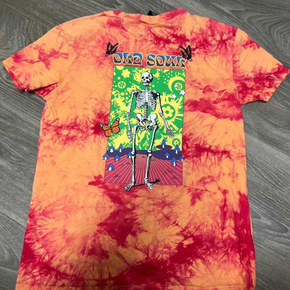 Empyre‎ Tie Dye T-Shirt Skeleton Graphic Short Sleeve Tee Size Small